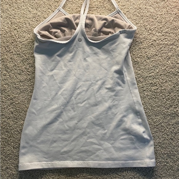 Lululemon White Power Y Luon Tank Top - Picture 2 of 3